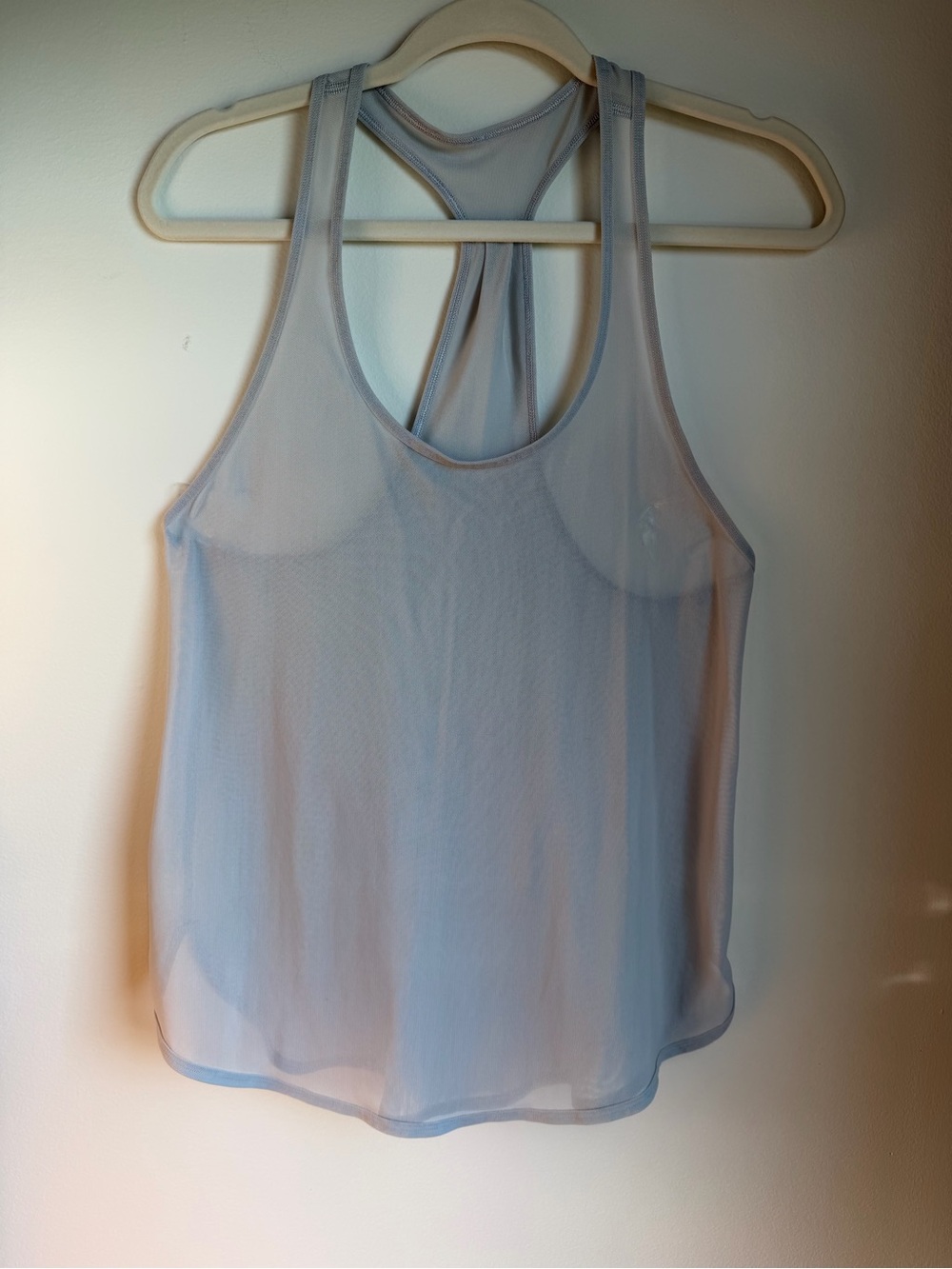 lululemon athletica gray/silver Sheer mesh Racerback Tank